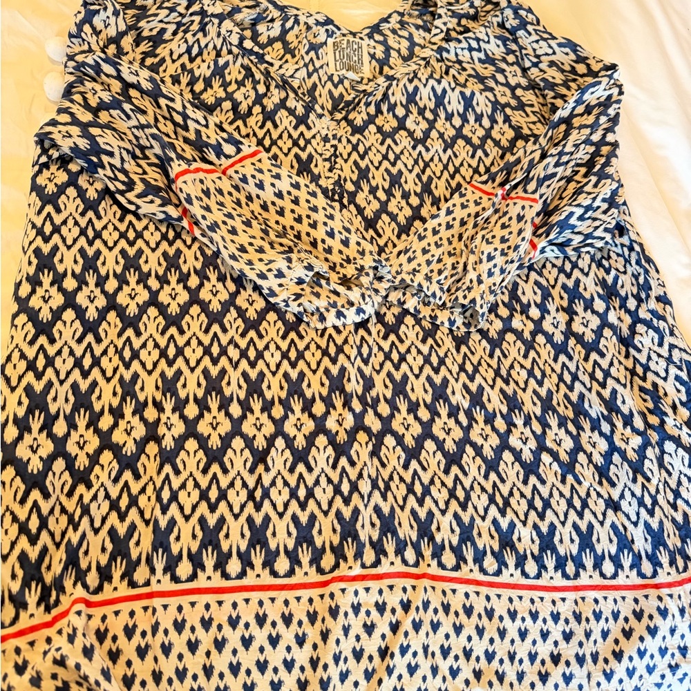 beachlunchlounge Navy and White Patterned Tunic